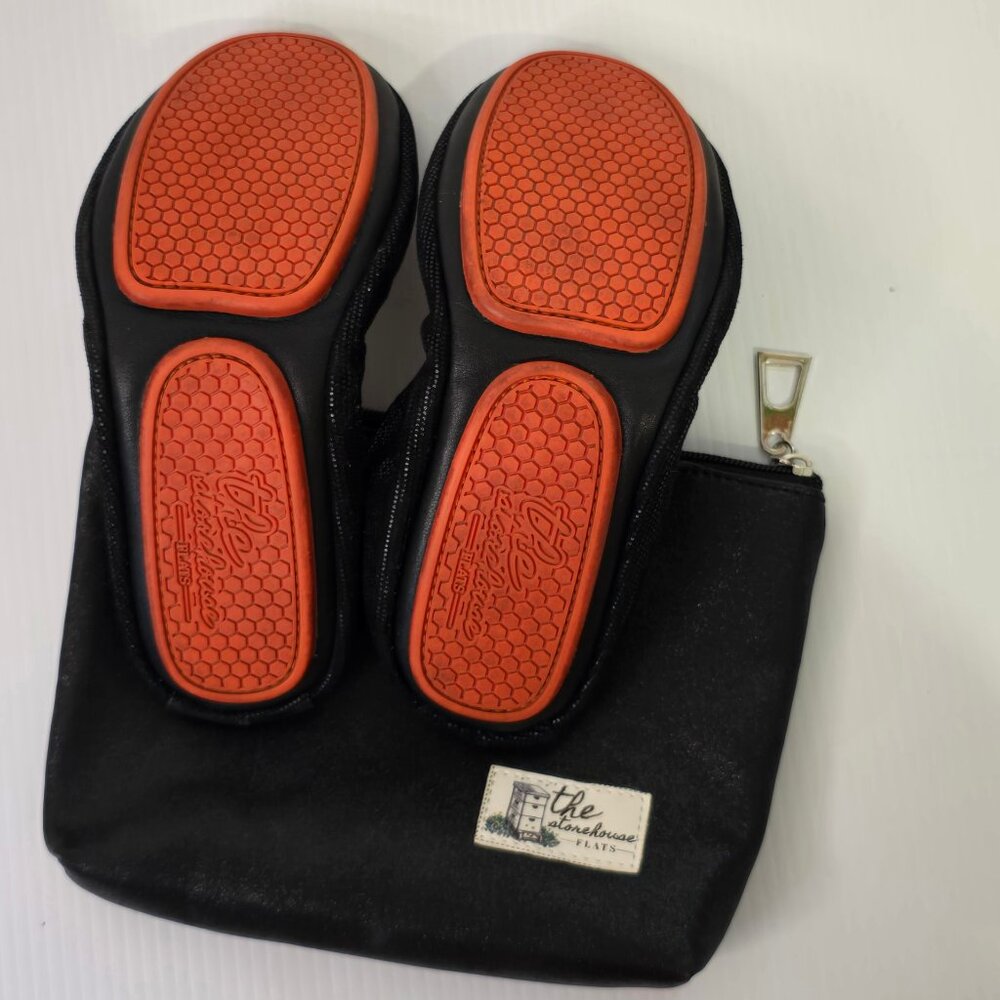 The Storehouse Flats | Size 7 Foldable Leather Ballet Flats 🧡 Orange Sole + Car